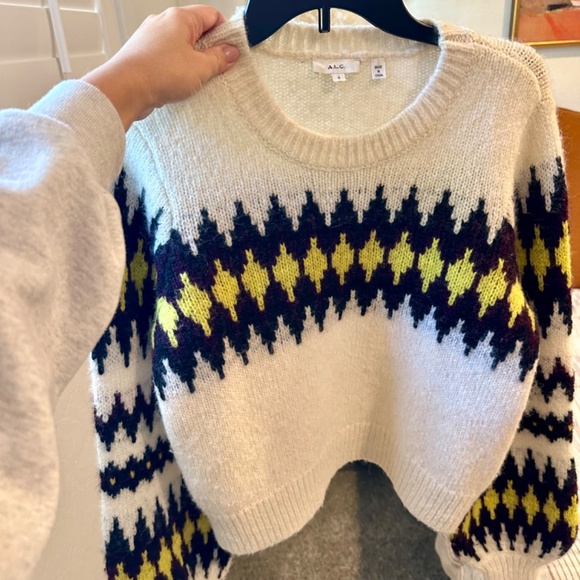 A.L.C. Badgley Alpaca Wool Blend Fair Isle Sweater - Size Small - Picture 3 of 10